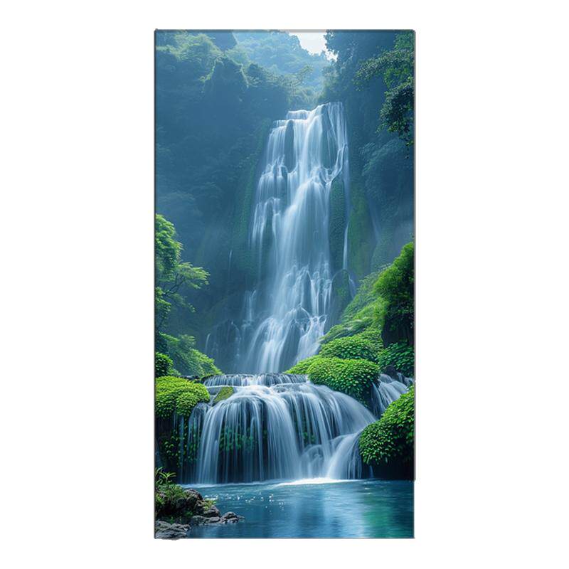 流水生财装饰画入户玄关挂画山水