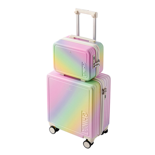 袋鼠18寸登机行李箱高颜值2025新款子母箱小型轻便密码拉杆旅行箱