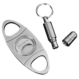 CIGAROL雪茄剪刀锋利双刃雪茄钳打孔器工具精选不锈钢配件平剪