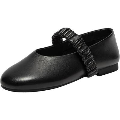 Bata玛丽珍女2025秋季新款羊皮百搭通勤浅口软底芭蕾舞鞋S661DCQ5