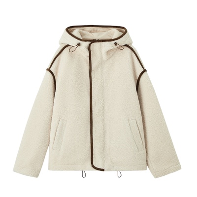 【现货】SOMESOWE 撞色滚边条摇粒绒连帽外套