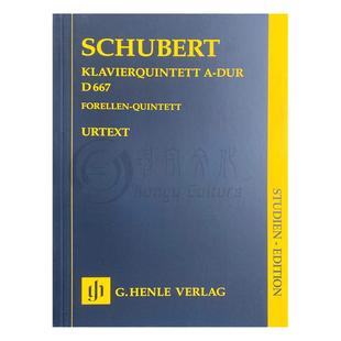 舒伯特 鳟鱼五重奏 A大调 oppost114 D667 研习小总谱 非演奏用谱 德国亨乐原版乐谱书 Schubert Quintet Trout Quinte HN9463