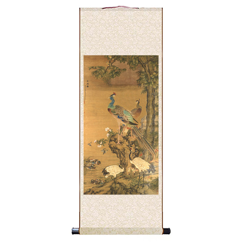 明唐寅王蜀宫妓图画芯复古挂画