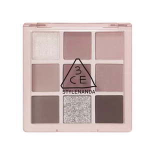 3ce九色眼影盘A SHY ASH沙丘灰粉哑光低饱和灰粉色眼影持久显色