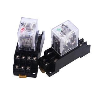 中间继电器220V电磁交流开关DC24V12v小型JQX-13F直流8脚14脚底座