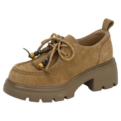 厚底乐福鞋英伦风小皮鞋袋鼠鞋女