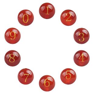 天然红黑玛瑙阿拉伯数字圆珠手串散珠单珠子配饰DIY配珠手工串珠