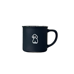 seeu丨one black小黑杯小狗马克杯黑色咖啡杯磨砂小众水杯子320ml