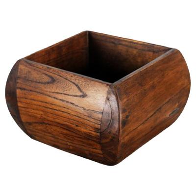 榆木储物钥匙创意手工米斗摆件