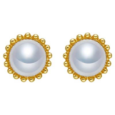 RUANS/阮仕18k金海水akoya珍珠耳钉圆满系列珍珠耳饰日常百搭礼物