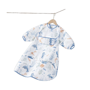 贝肽斯一体式餐椅罩衣宝宝吃饭围兜防水儿童辅食自主进食防脏神器