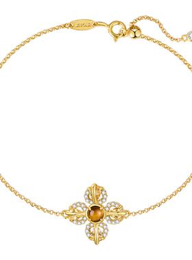 天然黄水晶金刚杵手链