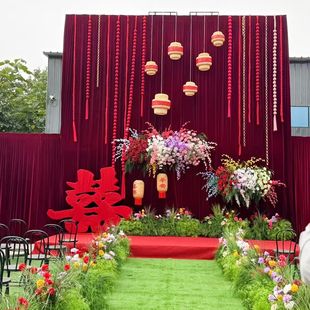 婚庆彩色布艺球串婚礼婚房布置圆球挂件泡沫球创意迎宾区装 饰