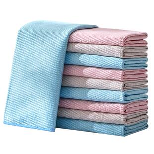 擦玻璃无水印专用无痕鱼鳞抹布正品不留水渍不易掉毛擦玻璃魔力布