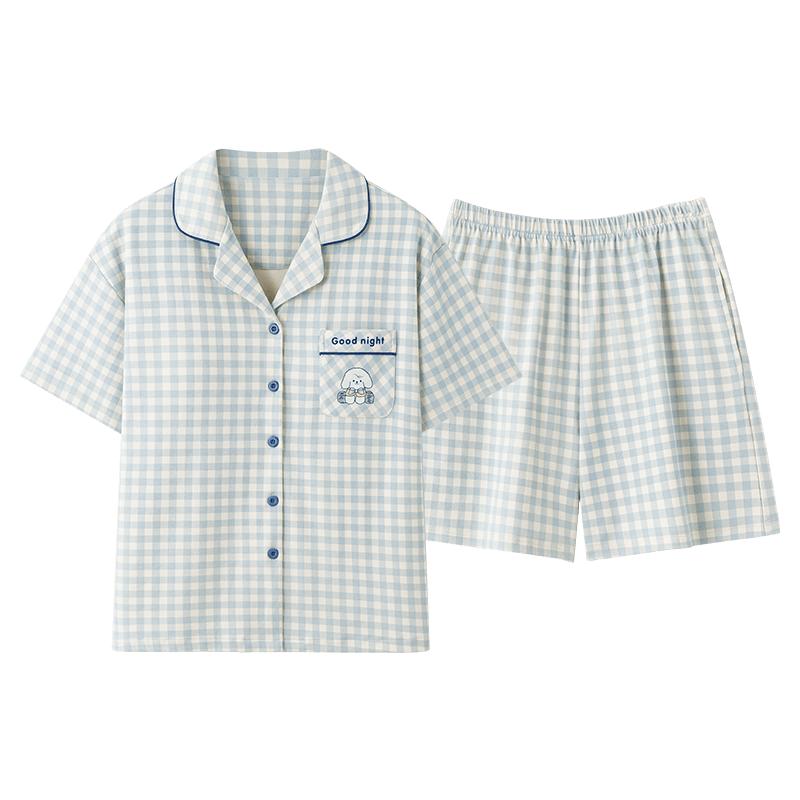 顶瓜瓜带胸垫睡衣女春夏季纯棉短袖短裤全棉家居服套装2026年新款