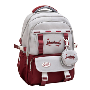 学院风撞色大容量书包高中学生初中女生减负双肩包旅行休闲背包女