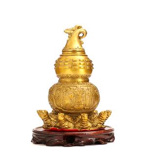 铜制天医葫芦摆件九龟葫芦真品大铜葫芦卧室客厅摆件开盖开口空心