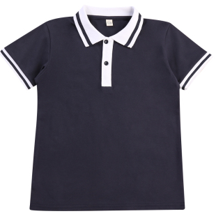 儿童校服夏季纯棉短袖T恤POLO衫男童女童中大小学生班服半袖园服