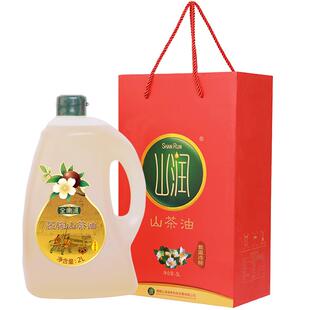 山润全家润压榨山茶油2L湖南油茶籽油绿色认证一级低温冷榨纯茶油