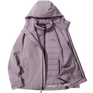 Jackwolfskin德国狼爪早春女轻暖内胆三合一冲锋衣外套A61887A