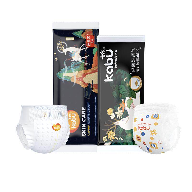 6片装卡布婴儿拉拉裤纸尿裤超薄透气尿不布