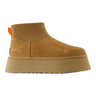 UGG W Classic Mini Dipper 女款棕色皮制靴子