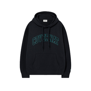 COVERNAT韩国卫衣新款百搭字母印花宽松连帽卫衣情侣款休闲风上衣