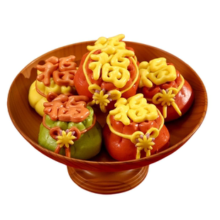 山东年货年夜饭家宴豆沙包手工包子新年福袋花样花馒头奶黄半成品