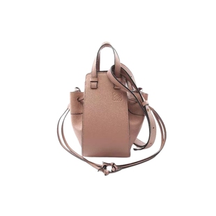 中古Loewe罗意威女包A级95新hammock吊床包牛皮斜挎包粉色时尚