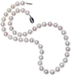 天然极强光真珍珠项链几乎无瑕近圆锁骨链高品质送妈妈款母亲节