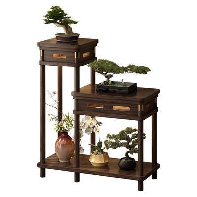 姿竹实木花架带灯氛围感