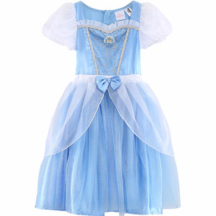 迪士尼儿童裙子仙蒂礼服纱裙夏季灰姑娘公主连衣裙女童演出服