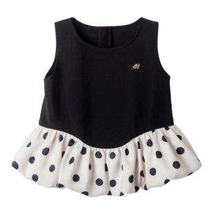 木本尚女童夏装T恤无袖上衣2026新款宝宝夏天衣服可爱波点儿童