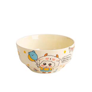 佩尔森儿童碗家用陶瓷碗具可爱沙拉碗甜品碗宝宝米饭碗微波炉专用