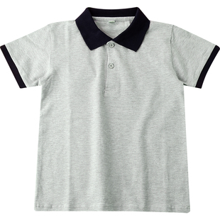 学院风校服短袖POLO衫男女学生夏季透气纯棉校服服高中小学生T恤