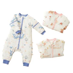 棉奇熊婴儿睡袋春秋冬款加厚宝宝分腿恒温儿童防踢被神器四季通用