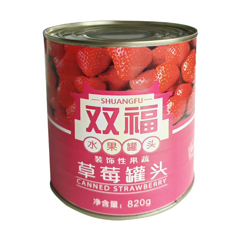 整箱金逸糖水草莓罐头820g耐烘烤鲜红偏硬蛋糕烘焙装饰披萨店商用