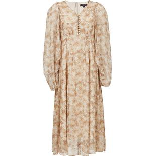 Vero Moda连衣裙2025波西米亚风v领印花抽绳袖口长裙32527D006