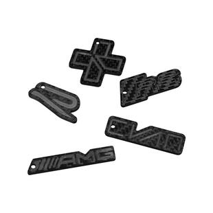 适用领克加号大众R标真碳纤维钥匙扣奔驰AMG奥迪RS挂件极氪FR干碳