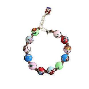 足银999彩珠十二花神珐琅手链女2025年高级感民族风小众手环饰品