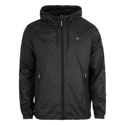 Calvin Klein 新款 CK 男士连帽加绒夹克 户外防风梭织风衣外套