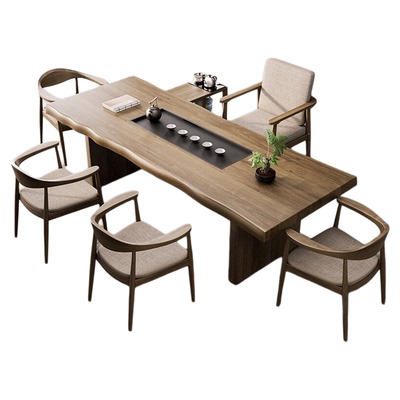 实木茶桌茶盘一体泡茶桌椅组合