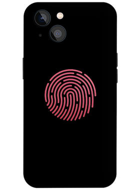 黑底玫红指纹 ins简约高级科技感个性手机壳适用于iPhone17ProMax苹果16商务小众磁吸磨砂硅胶全包防摔保护套