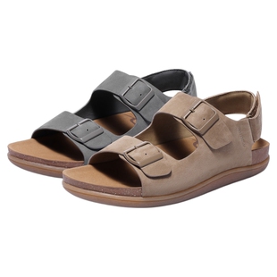 森达勃肯鞋男款夏新商场同款舒适轻便平跟素面平底凉鞋K4733BL5