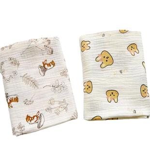 2层纯棉纱布产房包单初生婴儿包被薄款初生夏天宝宝推车盖毯浴巾