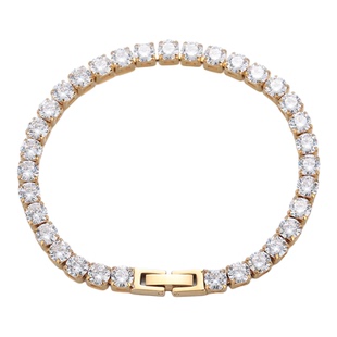 满钻锆石网球钛钢爆闪手链男女高级感个性不掉色轻奢简约送女友