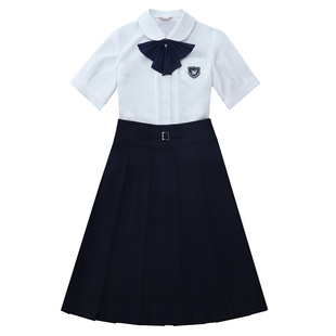 樱花家族原创jk制服【信野中等】日系校供感衬衫箱褶裙短袖套装女