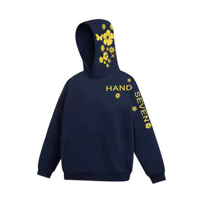 HandSeven美式刺绣连帽卫衣秋冬2025新款oversize小个子上衣服女