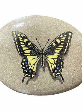 石头摆件中式书房手绘