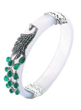 天然白玉髓s925女士母亲妈妈手环